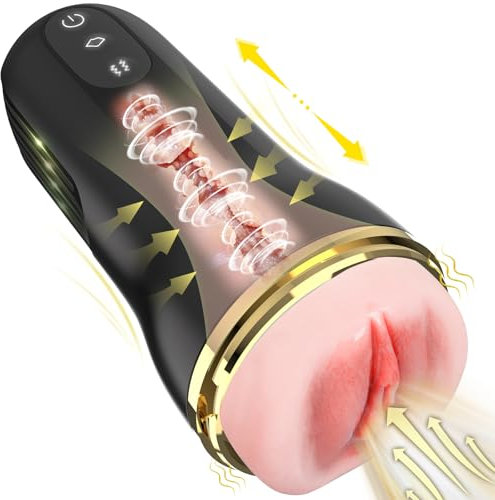 Sex Spielzeug für die Männer, Elektrischer Masturbator Cup 10 Vibration Masturbieren für Männer mit 5 Saugmodi Solo Sex Toys Taschenmuschi Penis Masturbatoren mit 3D Realistischer Vagina Pussy