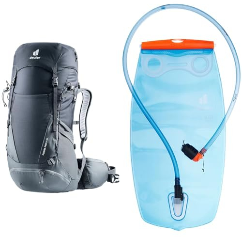 deuter Futura Pro 34 SL Damen Wanderrucksack, Black-graphite & Streamer 3.0 Trinksystem