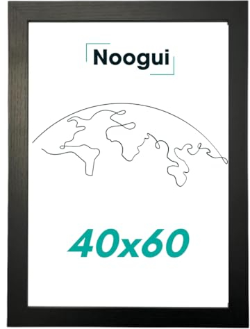 NOOGUI Cadre 40x60 Bois Noir | Avec Plexiglas Antireflet | Pour Photos Diplômes Posters ou Décoration Murale | Vertical et horizontal | Format grand