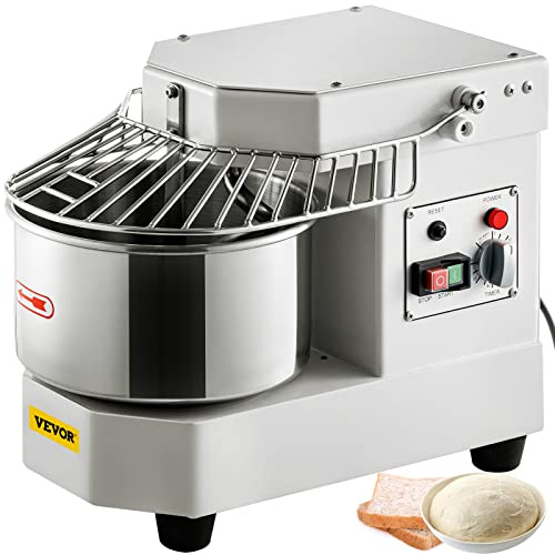 VEVOR Batidora de Cocina Comercial 8 L Batidora de Pie Comercial 159 r/min Amasadora de 550 W con Tazón de Acero Inoxidable Apto para Uso Alimentario para Restaurante Panadería 49,5 x 30,2 x 38,5 cm