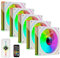 ICOLER Prism 4 MAX 5IN1120mm ARGB case Fan,Infinity Mirror RGB Light Effect 5V 3PIN Motherboard Light Sync with 1 to 9 ARGB and PWM Controller Suitable for Computer Case and CPU Cooler（White