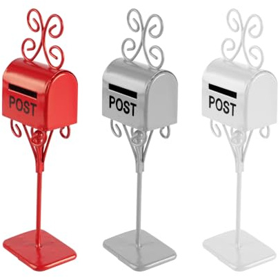 Sarini Mini-Briefkasten aus europäischem Eisen, Miniatur-Innenhof-Dekorations-Requisiten, Weihnachtsszene, passendes Miniatur-Modell-Zubehör, kreativer Briefkasten