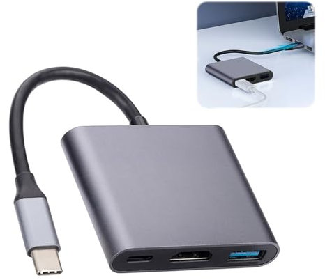 Type C to HDMI, 3 in 1 Adattatore USB C Hdmi, USB C to Hdmi, Adattatore Macbook Air, Adattatore H dmi, U SB C H DMI Compatibile con Mac-Book/Pro/A-ir/Sam-sung/Hua-wei/i-Pad Pro/S8/S9/C-hromeBook