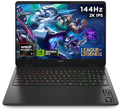 HP OMEN 16 Gaming Laptop | AMD Ryzen AI 7 350 | 16GB RAM | 1TB SSD | NVIDIA GeForce RTX 5050 | 144 Hz 2K IPS Anti-glare Display | Windows 11 Home | AMD FreeSync Technology | Fast Charge | 16-ap0000sa