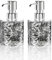 Botella Espumadora 2 Piezas - Dosificador Jabon Recargable 300ML Transparente Gris - Antideslizante y Hermético para Baño y Cocina