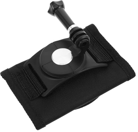Backpack Strap Mount for Action Camera Black Nylon Adjustable Clamp | Outdoor Hiking Use, Stable Support and Lightweight Portable Design, Rotating Holder with Versatile Fit