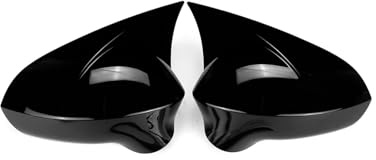 Espejo Retrovisor Tapa 2 Cubiertas Fibra Carbono Espejo Retrovisor Coche para Seat para Leon MK2 E para Ibiza MK4 6J 2008-2017 Carcasa Retrovisor(Glossy Black)