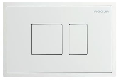 VIGOUR Betätigungsplatte AI weiss wandbündiger Einbau für 2-Mengen-Spültechnik | V1AIW