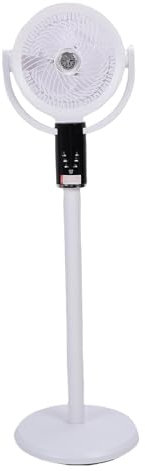 Asixxsix Standing Fan, 12 Inch Quiet Rechargeable Pedestal Fan with Remote Control for Bedroom Rome Office Camping Travel, Adjustable Height, Multi Speed Settings
