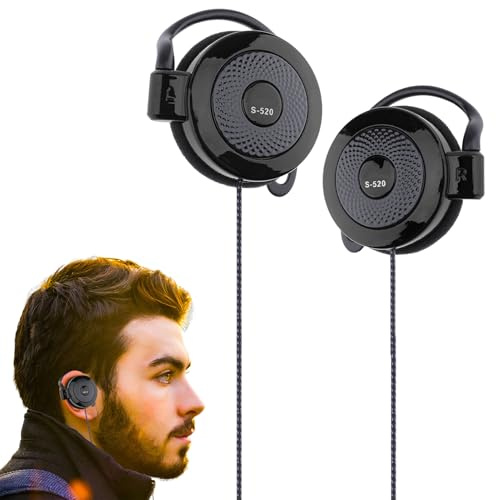 EAR Monitor - Aurbudi Wired | Earphones | Clip-on Type Microphones | Stereo Headphones for 3.5mm Hearing Hook | Running, Training, Jogging, Hiking, Climbing, Climbing