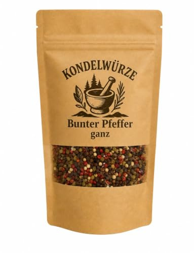 Bunter Pfeffer Deluxe ganz 400g - bunte Pfefferpower - bestehend aus Schwarzen Pfeffer, Weißen Pfeffer, Rosa Beeren und Grüner Pfeffer