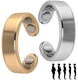 Hanaoops 2PCS Sömni Ring Damen Wechseljahre, Magnetfeldtherapie-Ringe, Wechseljahreshilfe Ring Magnetring für Wohlbefinden Verstellbare Magnetische Therapie Ringe