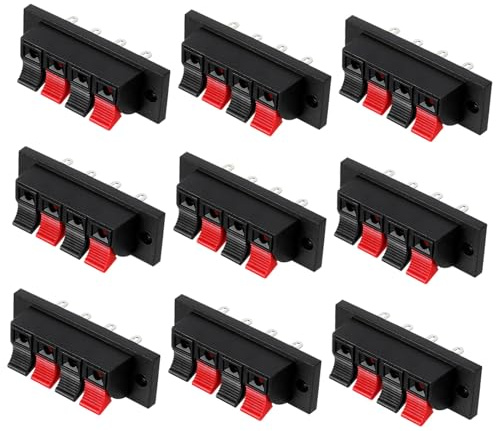 UTHCLO 10 pezzi Connettori Terminali per Casse Acustiche Morsettiera Altoparlante per Cabinet Altoparlanti Auto e Casa con Indicatori per Collegamento Corretto