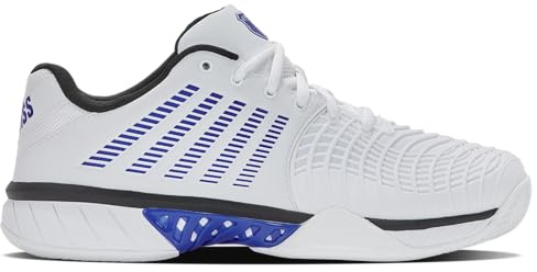 K-Swiss Mens Express Light 3 Tennis Shoe, White Dazzling Blue Black, 9 UK