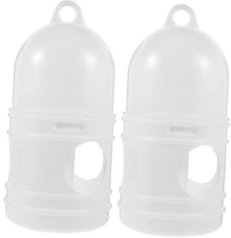 ARTSEWPLY 2 Stück Automatische Vogelwasserflasche für Tauben 1L Kunststoff Sicher Geruchlos Vogeltränke für Taubenkäfig Futter und Wasserspender Weiß