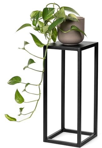 LAMO Manufaktur Portafiori in metallo nero 48 cm | Porta vasi da interno design moderno da soggiorno, camera da letto | Supporto per piante nuziali, tavolino per sculture e decorazioni casa