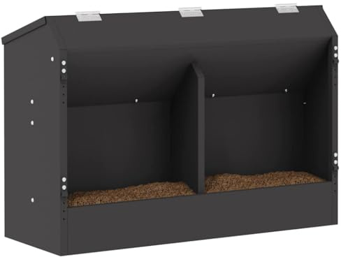 vidaXL Kaninchenfütterer Schwarz 64,5 x 25,5 x 45,5 cm, Garten und Terrasse, modernes Design, langlebige Materialien, für draußen, beiges Element im modernen Stil