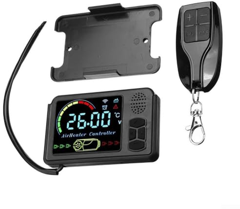 MeevrgR LCD Schalter und Fernbedienung für 1-5kW Standheizung - 12V/24V kompatibel, App-Steuerung bereit, mit 4-poligem Kabelbaum für Fahrzeugmontierte Dieselheizung