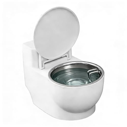 Wassernapf – Abnehmbarer Wassernapf | Auslaufsicherer Wassernapf in Toilettenform für Haustiere, Welpen, Hunde, Zuhause, Bad, Wohnzimmer, Küche, erhöhte Schüsseln
