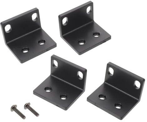 ifundom 4pcs Metal Microphone Receiver Rack Mount Corner Brackets 1u Speaker Cabinet Corner Protectors Heavy Duty Metal Frame for Professional Audio and Dj Equipment Rack