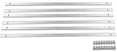 Lot de 6 crémaillères en acier galvanisé de 1 m - Avec vis et trous de montage - Accessoires d'ouverture de portail - Guide linéaire pour portes coulissantes automatiques - Portes de garage