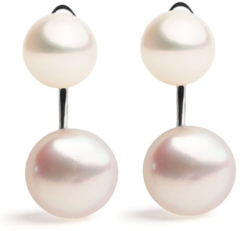 SECRET & YOU Damen Ohrringe Doppel-Süßwasser-Zuchtperlen | Rhodiniertes 925 Sterlingsilber