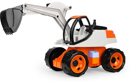 Lena GIGA Trucks Bagger Pro - Spielzeugbagger mit 360° drehbarem Aufsatz & Schaufelfunktion bis 20 cm Tiefe, 6 mm Stahlachsen, 63 cm, Sandkasten Spielzeug für Kinder ab 3 Jahren