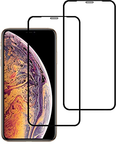 Eachy Kompatibler iPhone XS Max/iPhone 11 Pro Max Panzerglas Schutzfolie,[2 Stück] Ultra-klar Schutzfolie für iPhone XS Max/iPhone 11 Pro Max Folie 6,5 Zoll-Schwarz (0,33 mm)