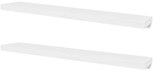 vidaXL 4X Wandregal Weiß 120cm Wandboard Bücherregal Hängeregal Schweberegal