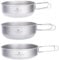 Boundless Voyage Outdoor Ultralight 3PCS Titanium Bowl Set Camping Cookware Picnic Tableware Titanium Pan for Camping Hiking Ti2031C