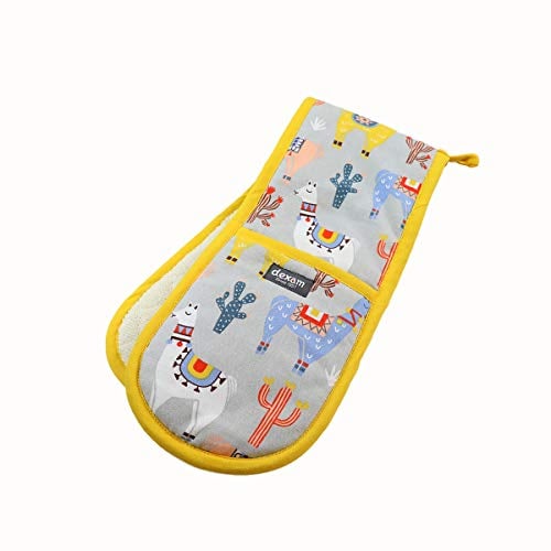 Dexam 16141241 Probllama Double Oven Glove, Polyester, Grey