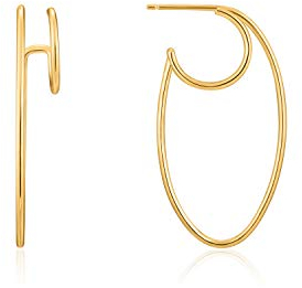 Ania Haie Damen-Creolen Oval Double Hoop 925er Silber One Size Gold 32014103