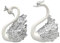 Perfeclan 2X Schwan Kuchen Topper, Mini Cupcake Topper für Geburtstagstorte Hochzeitstorte Dekoration - Silber