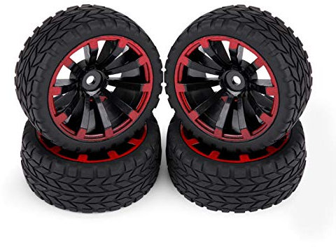 RC Autoreifen, Rennwagenreifen, Offroad Gummireifen und Radfelgen, Nabenradfelgen und Reifen für RC 1:10 Autoteile(Getreidemuster)