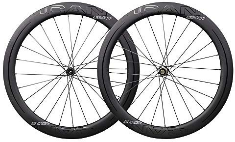 ICANIAN Aero 55 Disc 700C Carbon Rennrad Laufradsatz Nur 1468g Scheibenbremse 55cm Breit Klincher Tubeless Ready Handgefertigte leichte aerodynamische Allround-Laufräder.