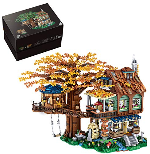 Myste Architecture Bâtiment Cabane dans Les Arbres dautomne avec Balançoire, 4761Pièces MOC Modular Maison Jeu de Construction, Compatible avec Lego Ideas 21318