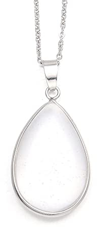 Collier Pendentif Pierre Naturelle Goutte D'eau Türkis Cristal Opale Collier Achat-Achat blanche