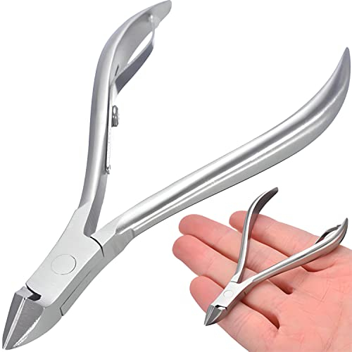 Retoo Tagliaunghie affilate con taglio liscio in acciaio inox, forbici per unghie, tagliaunghie di precisione per unghie incarnite, pinze per cuticole e unghie, pinza per unghie dei piedi