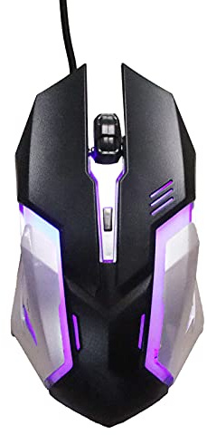 Kabelgebundene Maus, X7 Kabelgebundene Optische Maus 1600DPI 7-Farben Automatisches Atemlicht USB-Port Gaming Leuchtende Mäuse Computerzubehör für PC Computer Laptop(Schwarz)