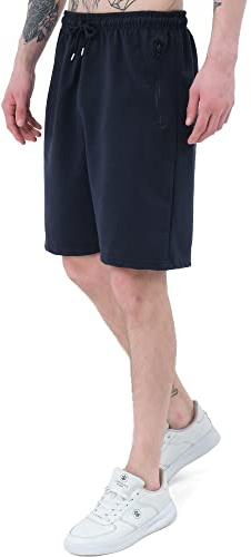 Smith & Solo Sporthose Herren Kurz - Kurze Hosen Herren, Laufshorts Männer Sommer Baumwolle Jogginghose Fitnesshose Sport Sportshorts Bermuda Shorts Hose Trainingshose Tennishose Indigo XXL