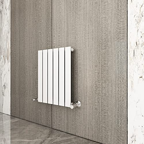 Radiator Horizontal Vertical Designer Flat Panel Central Heating Radiator 600mm Height (600x408mm Single, White)