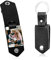 MunkiMix Porte-clés en Cuir Personnalisé Cadeaux pour Hommes Petit Ami Papa Mari Photo Date Nom Porte-clés pour la Fête des Pères-Noir Cuir Couleur Photo