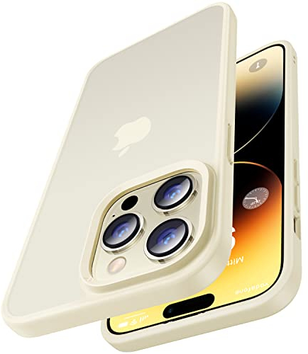 CASEKOO Matt Power für iPhone 14 Pro Hülle [TOP Militärschutz] Stoßfeste Kratzfeste Schutzhülle (Anti-Fingerabdruck) Dünne Griffige Mattierte Handyhülle iPhone 14 Pro Case Slim, Gold