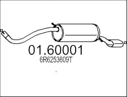 MTS 01.60001 Endschalldämpfer Endtopf 1285mm 8,45kg