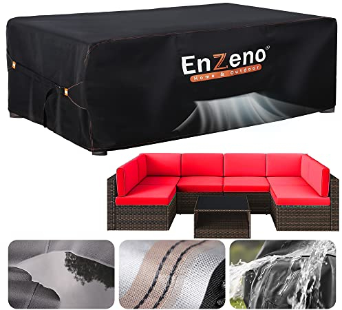Enzeno Large Garden Furniture Set Cover Waterproof for Outdoor, 280x205cm Outside Patio Furniture Covers for Chair and Table Rattan Sofa, Rectangular, Heavy Duty Oxford Fabric