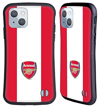 Head Case Designs Officially Licensed Arsenal FC Stripes 2 Crest 2 Hybrid Case Compatible With Apple iPhone 14
