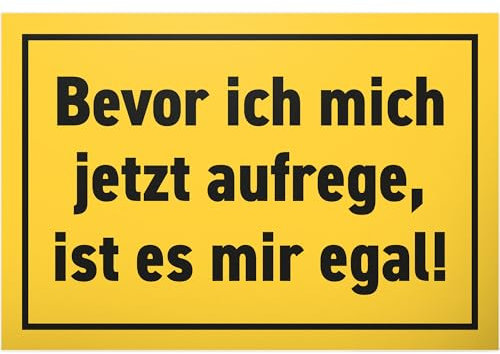 DankeDir! Bevor ich mich aufrege egal - 30 x 20 cm Schild - Spruchschild lustiger Spruch Karte Geburtstagsgeschenk Türschild - Partydeko Geschenk Kollegen Freunde Party Deko Geschenkidee