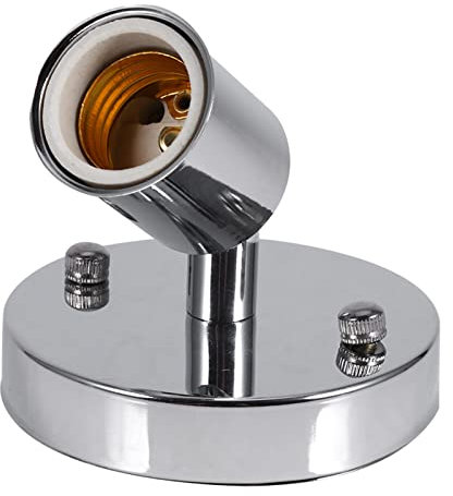Douille D'ampoule, E27, Rotation à 180 Degrés, Lampe de Plafond Réglable Moderne, Base de Support D'ampoule, Douille de Support D'ampoule Murale(Argent)