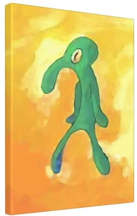 Gebiorty Thaddäus Gemälde Leinwand Bilder für Schlafzimmer - Lustige Squidward Painting mit Rahmen - Hauch von Tüll Bild - Tadeus Tentakel - Wasserfest - Tolles Geschenk - 40x50cm