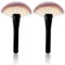 Black Makeup Brushes with Wood Handle - Large Fan Brush and Powder Foundation Brush for Cosmetics, Ideal for Liquid and Powder Applications